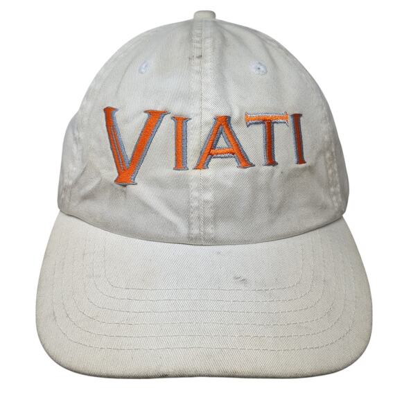 Viati #5 Slideback Baseball Cap White One Size Adjustable Embroidered Lids - Picture 1 of 9